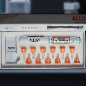 Alluvi Retatrutide 40mg, an investigational peptide formulation intended exclusively for controlled laboratory research and scientific study purposes.