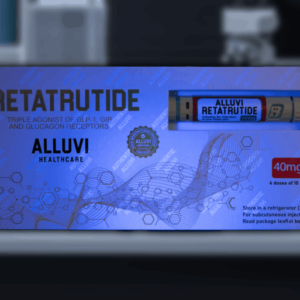 Alluvi Retatrutide 40mg, an investigational peptide formulation intended exclusively for controlled laboratory research and scientific study purposes.